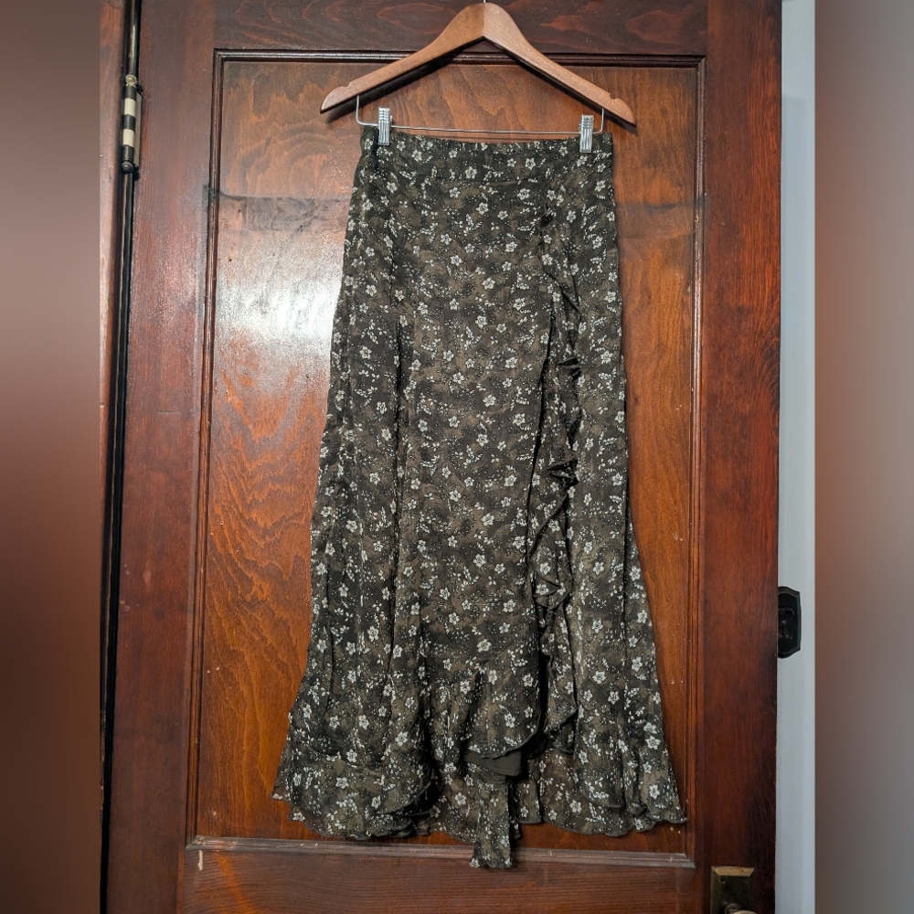 Floral Black Skirt